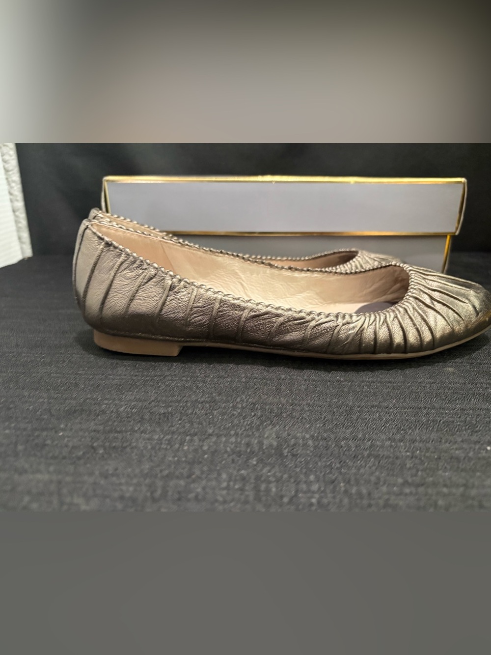Louise et Cie Ashlin ballet flats metallic pewter color leather size 8.5M